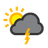 Thundery outbreaks in nearby