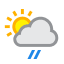 Patchy light rain