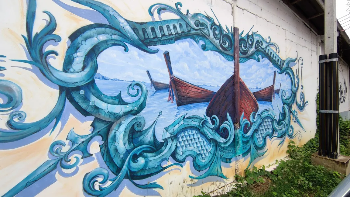 Krabi Street Art :Krabi Hua Thong Boat