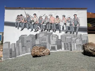 Street Art "Lunch atop a Skyscraper"