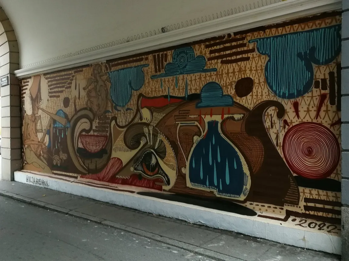 Passagen i Westend med graffiti