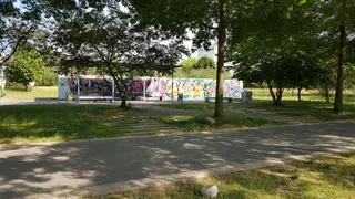 Offizielle "Wall of Fame Bürgerpark Paunsdorf" der Koordinierungsstelle Graffiti in Leipzig