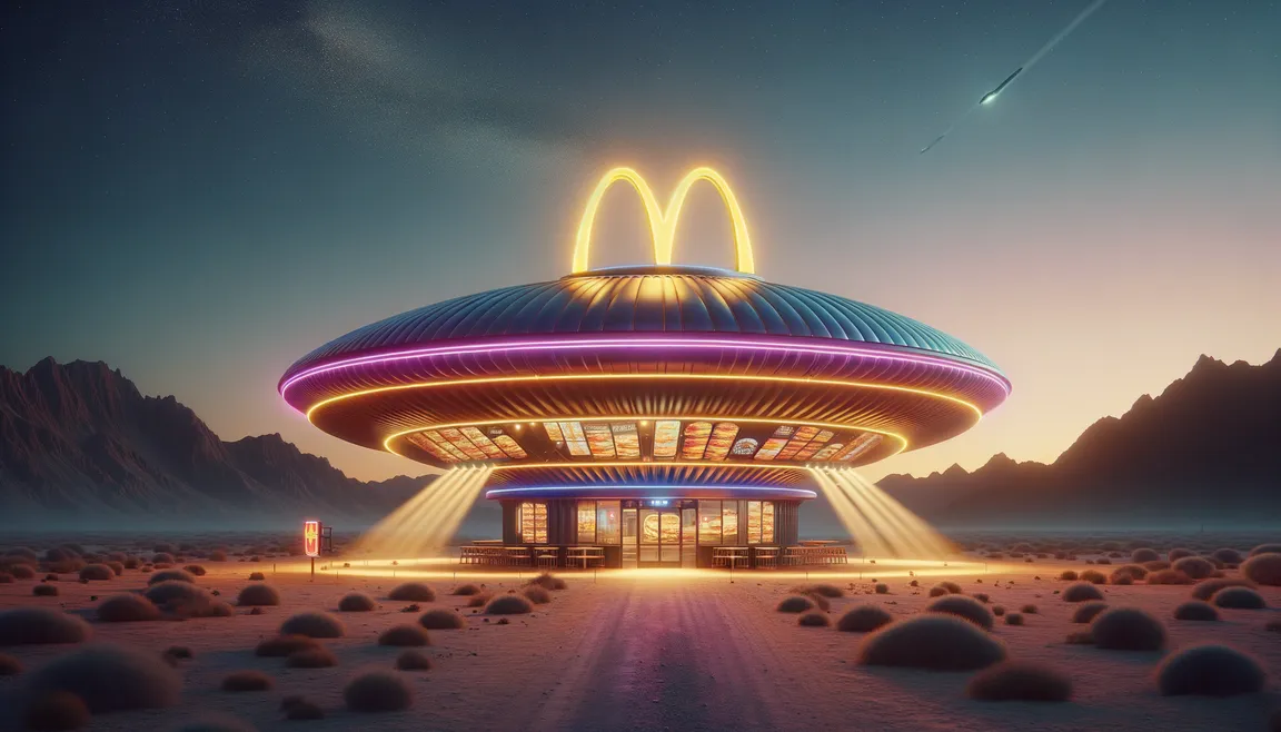 In Roswell, a place known to UFO seekers, is the world's only McDonald's in the shape of a flying saucer