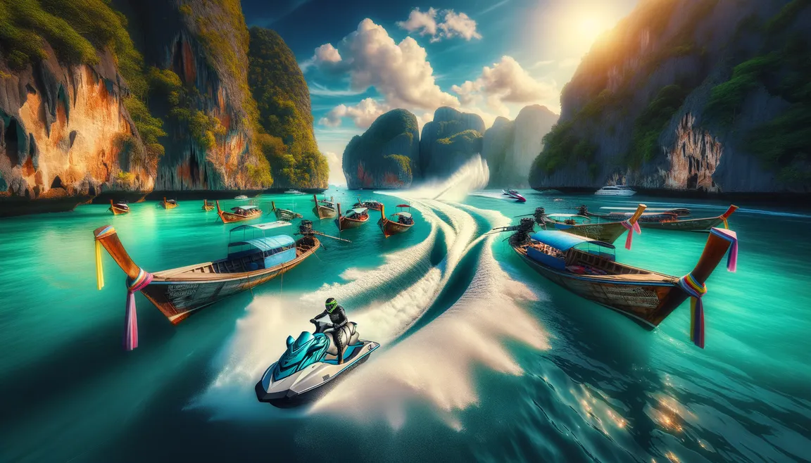 Water follies: waterskiing, scooters and boats for rent in Krabi