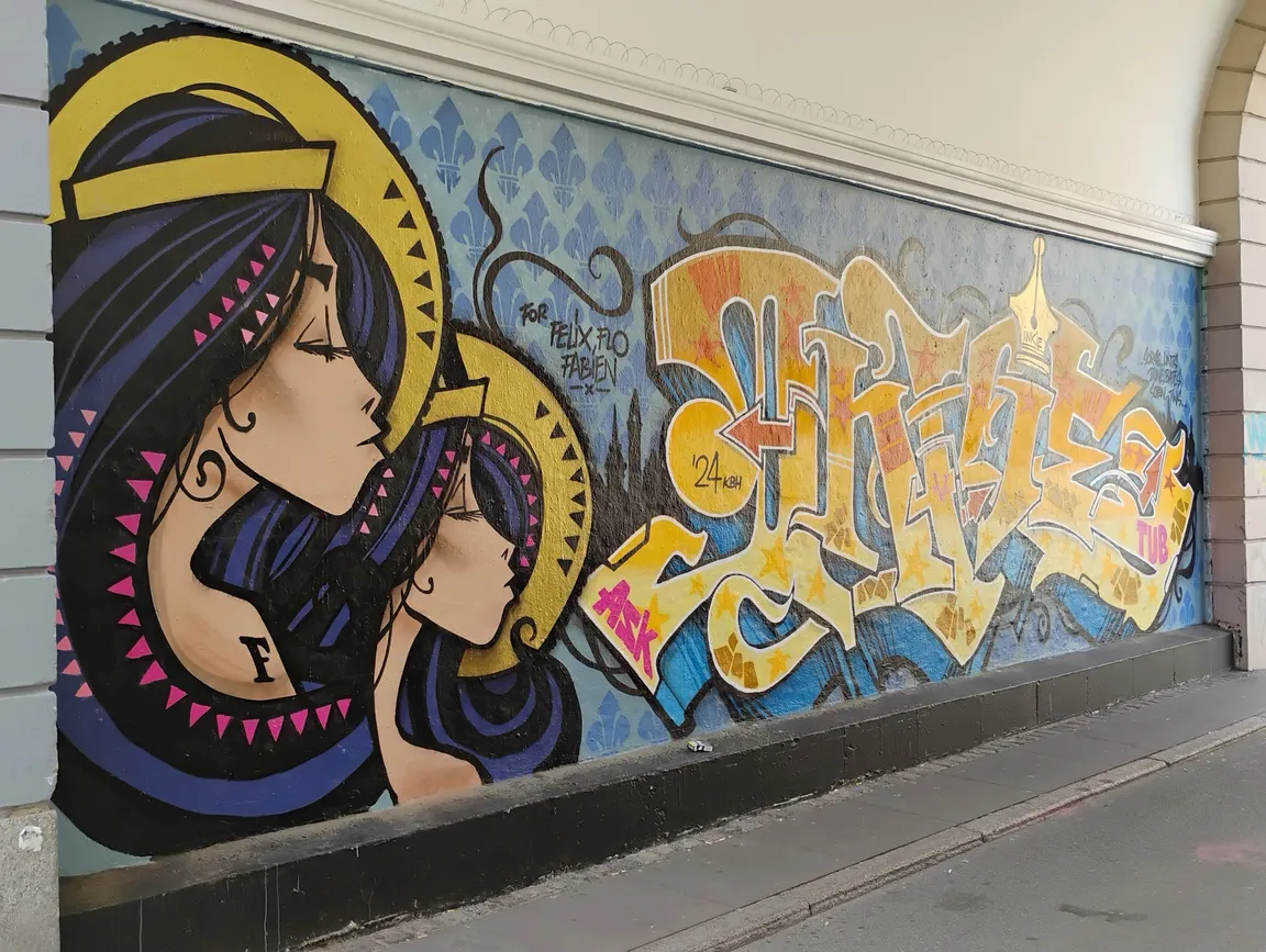Passagen i Westend med graffiti