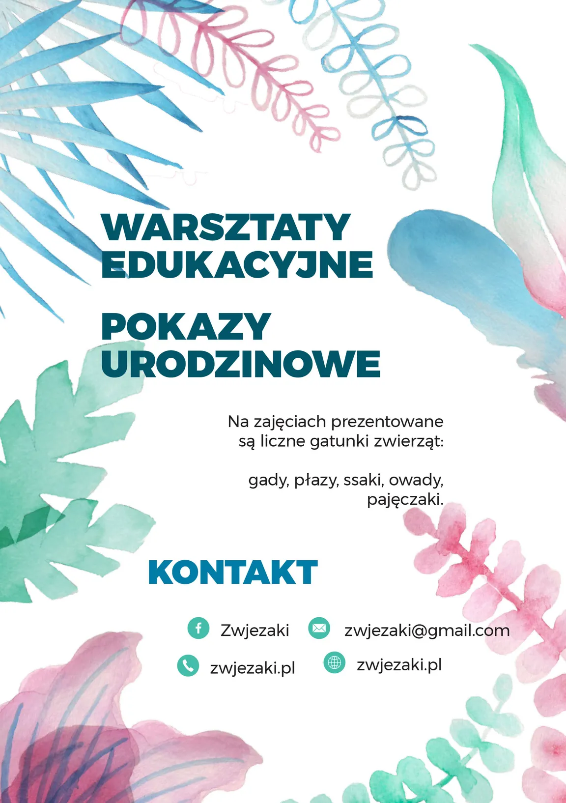 Zwjeżaki i Pan Przygoda- zajęcia ze zwierzętami, warsztaty dla dzieci, animacje urodzinowe.