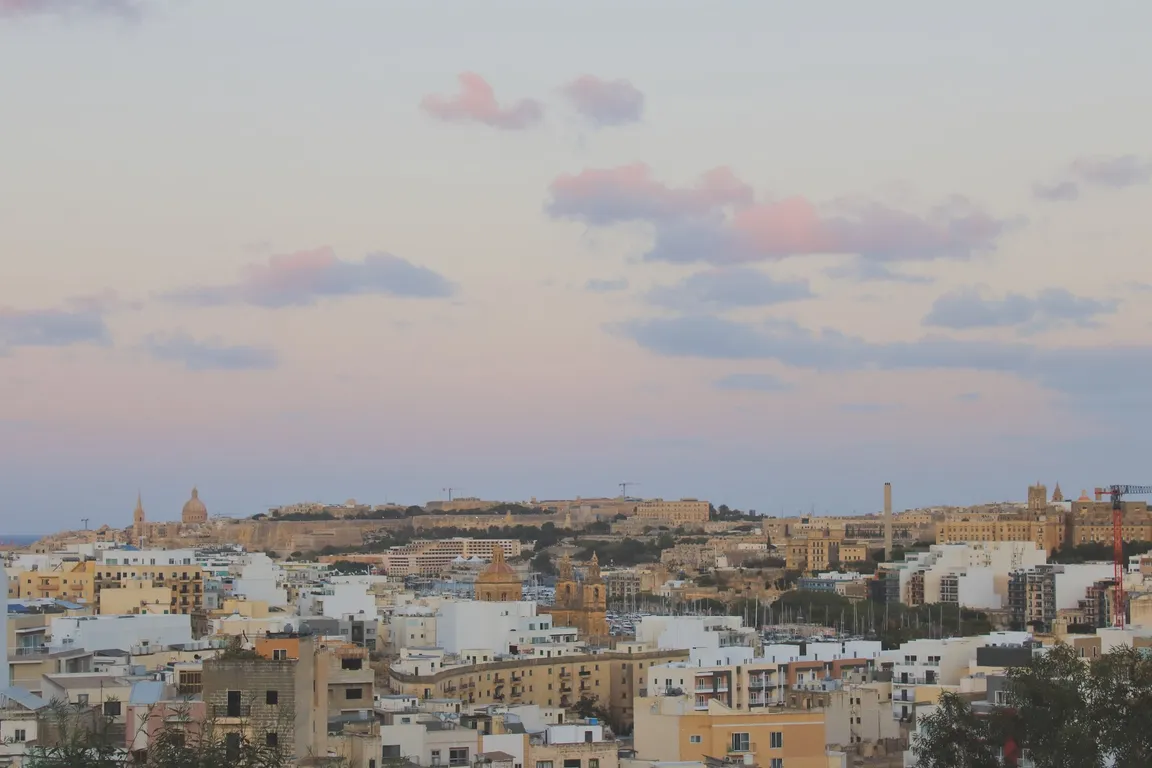Panoramic View of Valletta and Sunrise