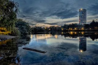 Reiherinsel im Wasser Park