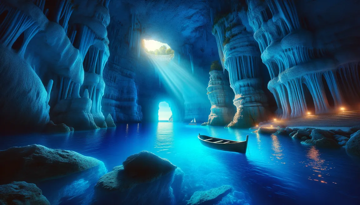 The azure grotto on Capri. This is where, according to legends, the sirens tempted Odysseus
