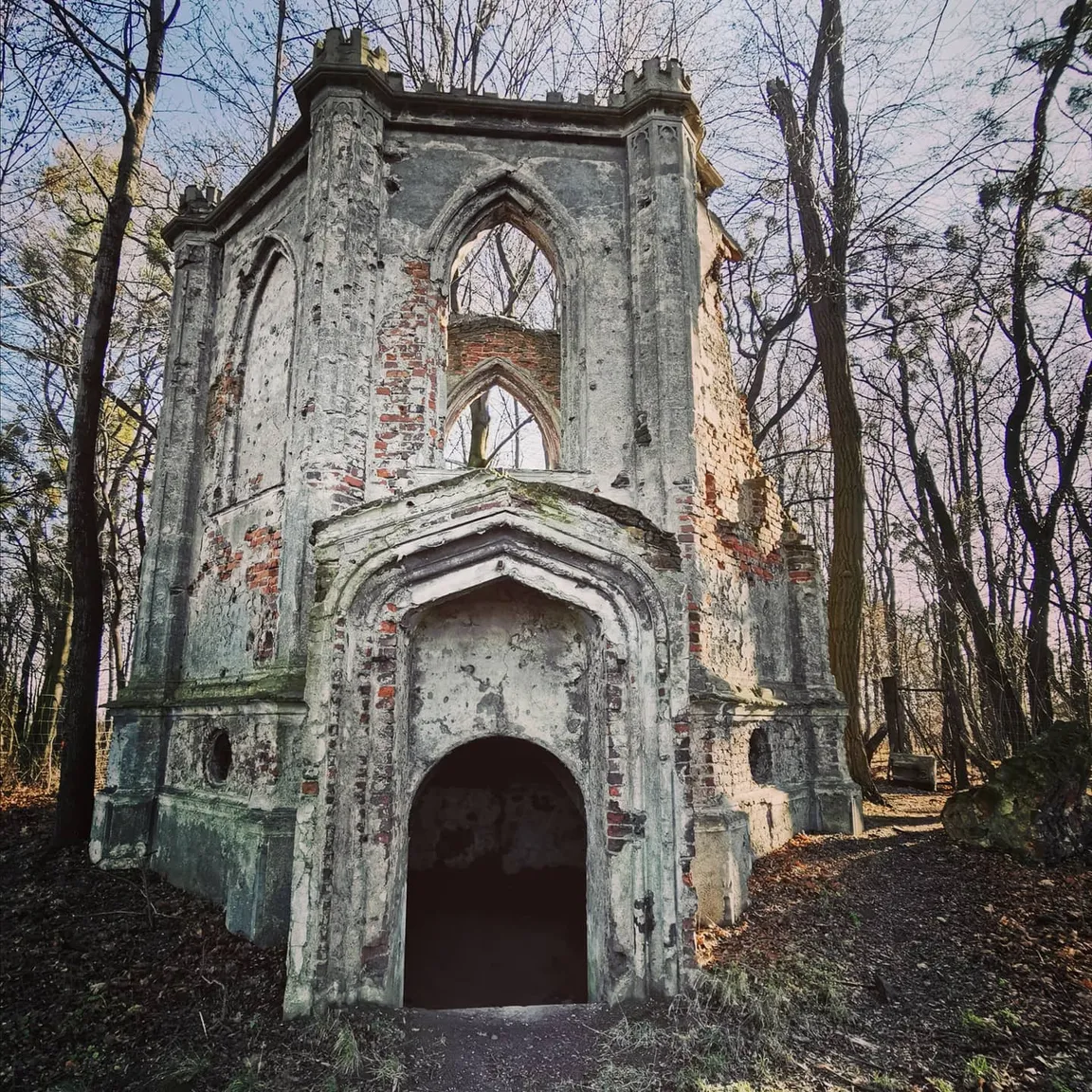 Ruiny Pałacu w Sławikowie z 1865 r.