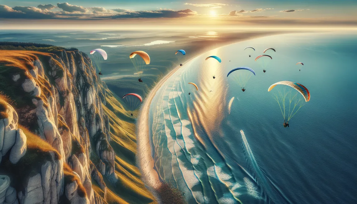 Wladyslawowo: Polish Sea from a Bird's Flight on a Paraglider