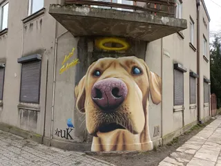 Mural Pies Anioł Stróż