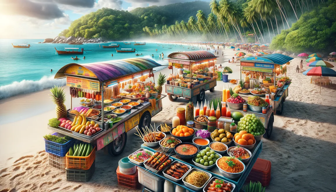 Street food on Koh Muk: discover the flavors of local food trucks