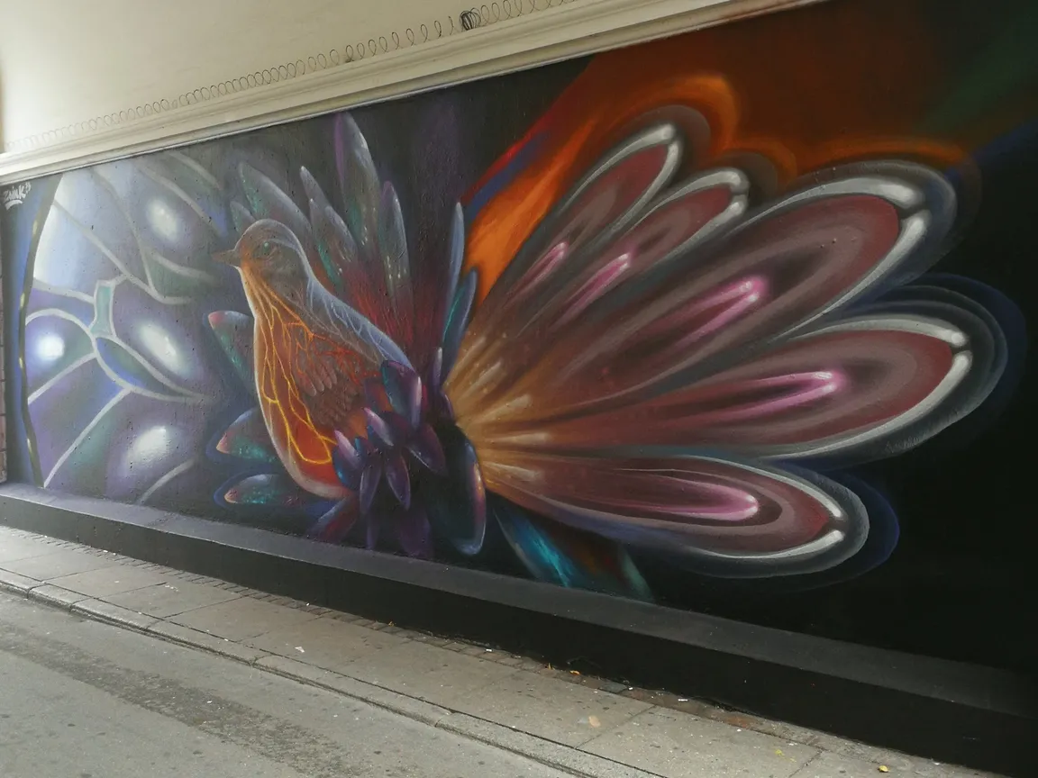 Passagen i Westend med graffiti
