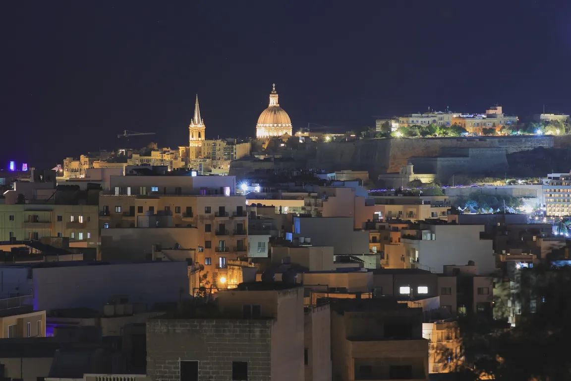 Panoramic View of Valletta and Sunrise